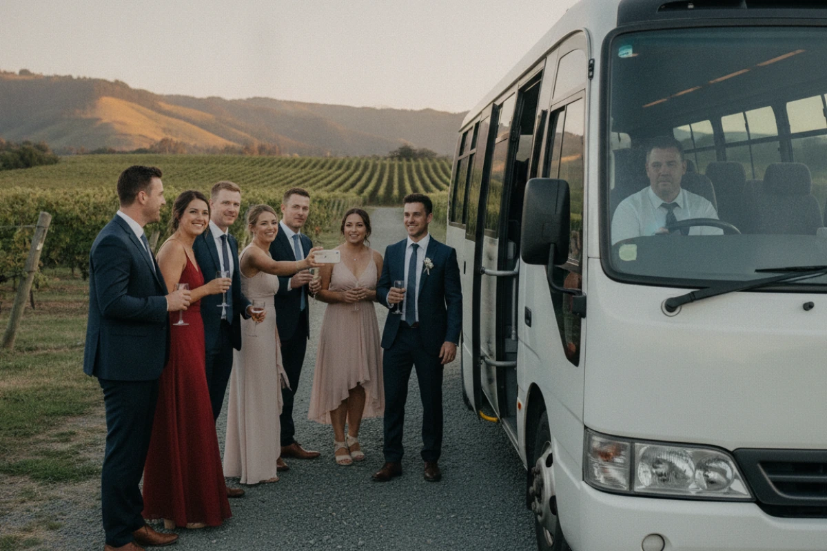 Wedding and wine tour bus hire Wellington