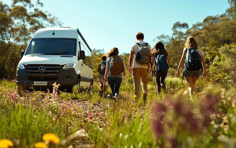 Mini bus for smaller groups supporting biodiversity initiatives. November 2024, Australia