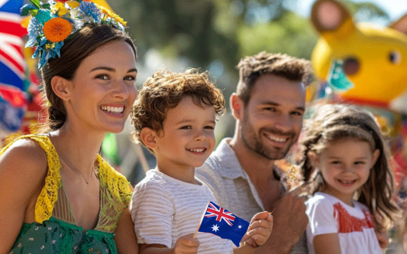 family watching the Australia Day Parade, Melbourne events, October 2024, Australia