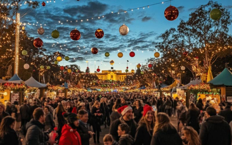 festive crowds Canberra, Canberra festivities, October 2024, Australia