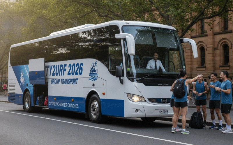 Group coach hire with Sydney Coach Company for City2Surf 2026 corporate teams, running clubs and charity groups