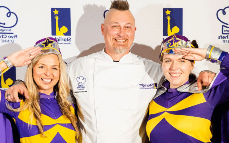 Chef Benjamin Cooper with Captain Starlight volunteers