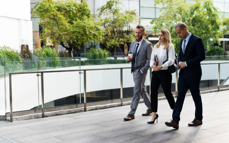 employees walking together outside, corporate trips, June 2024, Australia