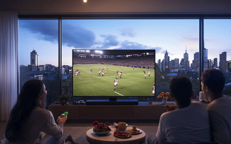 family watching Anzac Day Clash, Melbourne events, December 2024, Australia