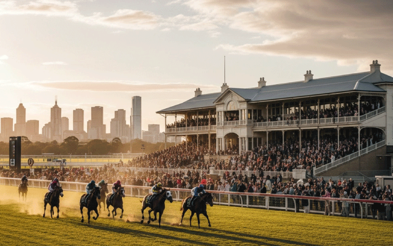 Melbourne bus hire for Spring Racing Carnival with professional charter coach at Flemington Racecourse