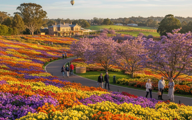 Group bus hire Gold Coast for spring festivals including Toowoomba Carnival of Flowers and regional Queensland transfers